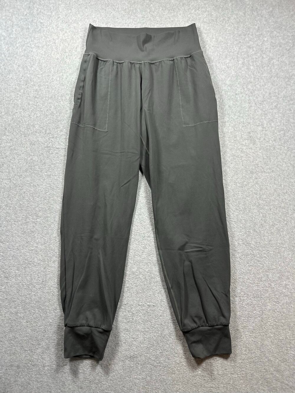 Athleta Salutation Jogger Pants Women's Medium Gray High Waisted Slim Fist